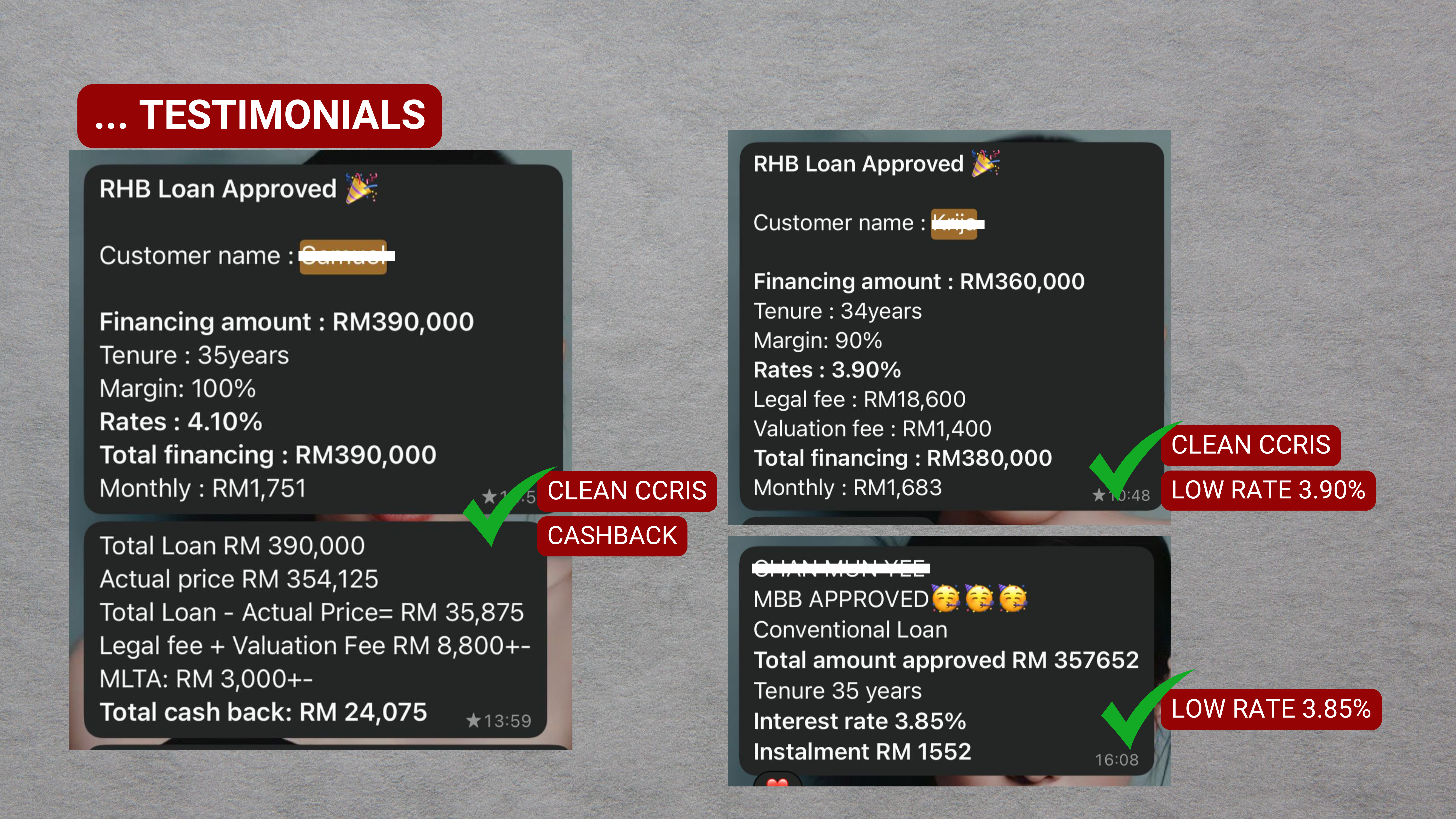 RHB 100% Financing and MBB Approval